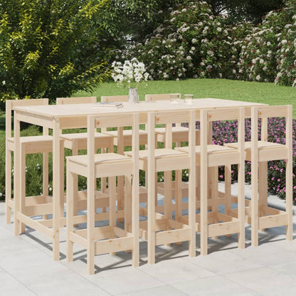 vidaXL 9 Piece Garden Bar Set Solid Wood Pine 1