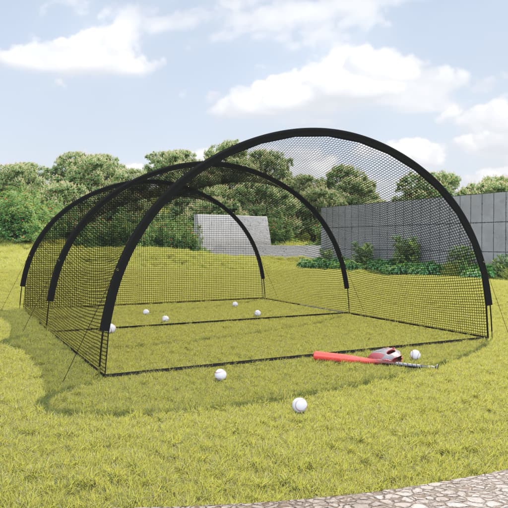 Baseball Batting Cage Net Black Polyester 600 x 400 x 250 cm