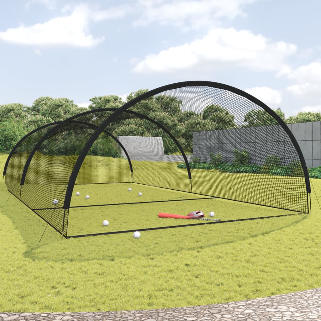 Baseball Batting Cage Net Black Polyester 900 x 400 x 250 cm