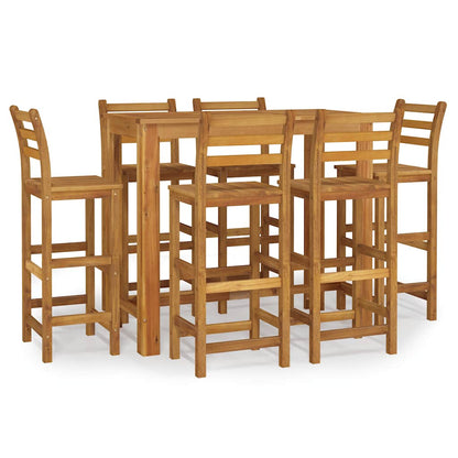 vidaXL 7 Piece Garden Bar Set Solid Wood  Acacia 2