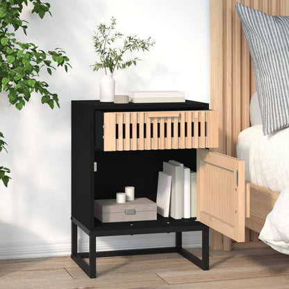 vidaXL Bedside Cabinets 2 pcs Black 40x30x55.5 cm Engineered Wood&Iron