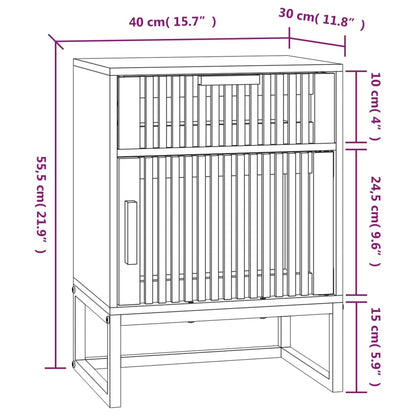 vidaXL Bedside Cabinets 2 pcs Black 40x30x55.5 cm Engineered Wood&Iron