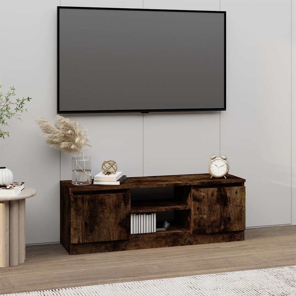TV Cabinet with Door 102x30x36 cm Smoked oak