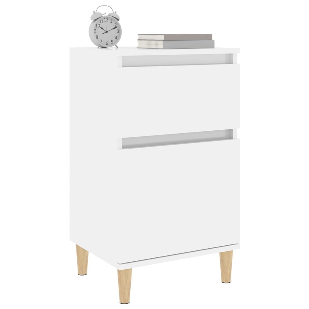 vidaXL Bedside Cabinet High Gloss White 40x35x70 cm