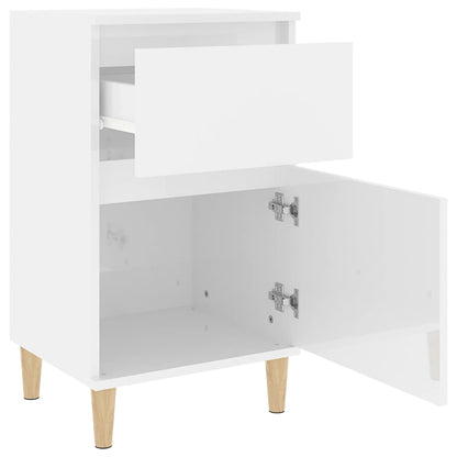 vidaXL Bedside Cabinet High Gloss White 40x35x70 cm