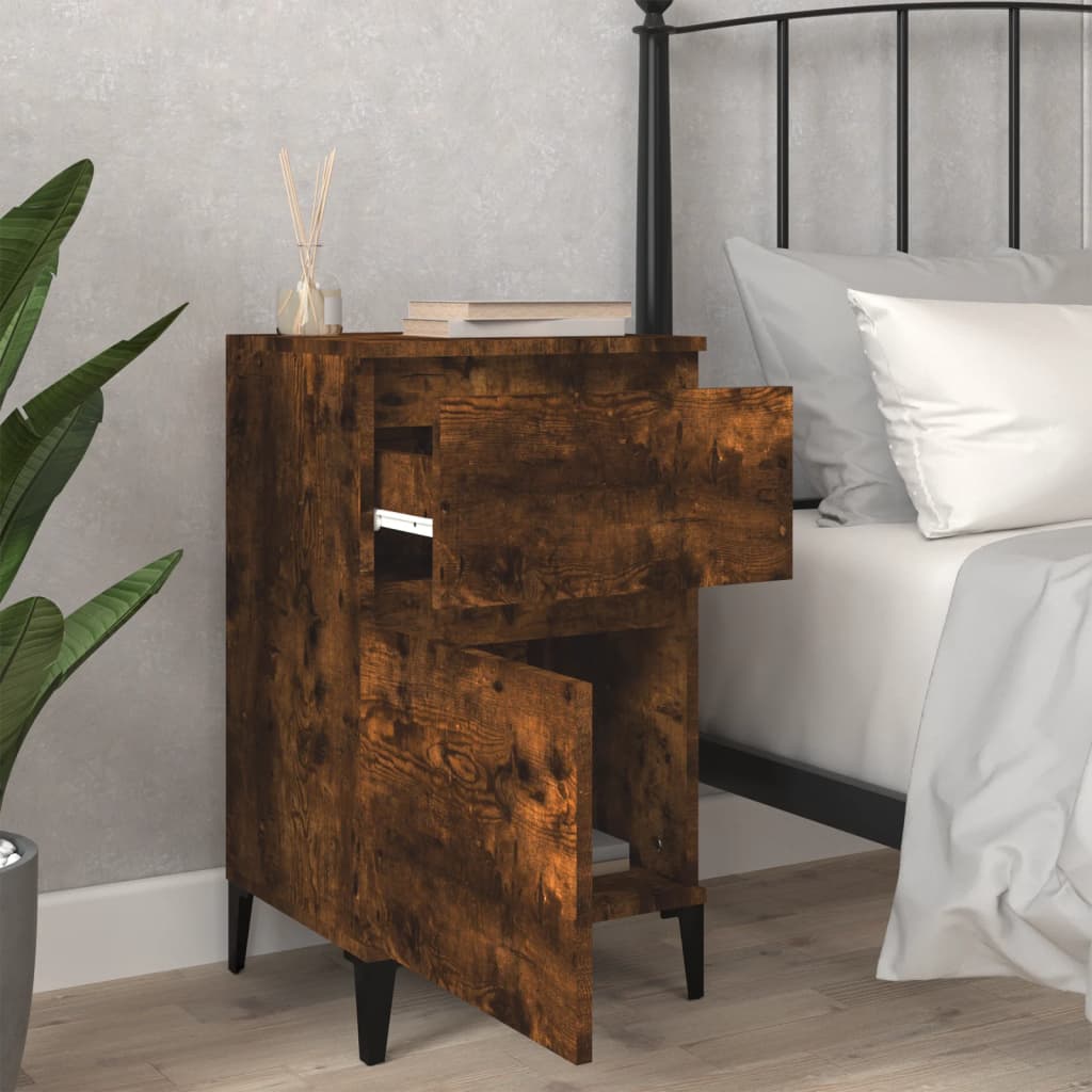 vidaXL Bedside Cabinet Smoked Oak 40x35x70 cm