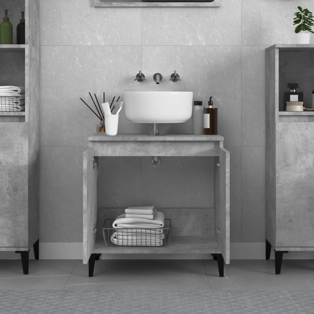 vidaXL Sink Cabinet Concrete Grey 58x33x60 cm Engineered Wood