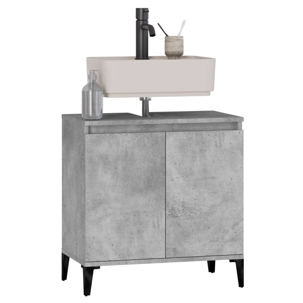 vidaXL Sink Cabinet Concrete Grey 58x33x60 cm Engineered Wood