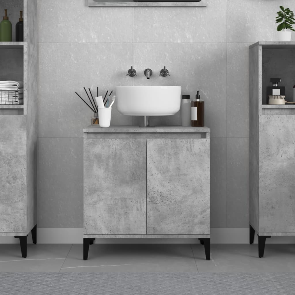 vidaXL Sink Cabinet Concrete Grey 58x33x60 cm Engineered Wood