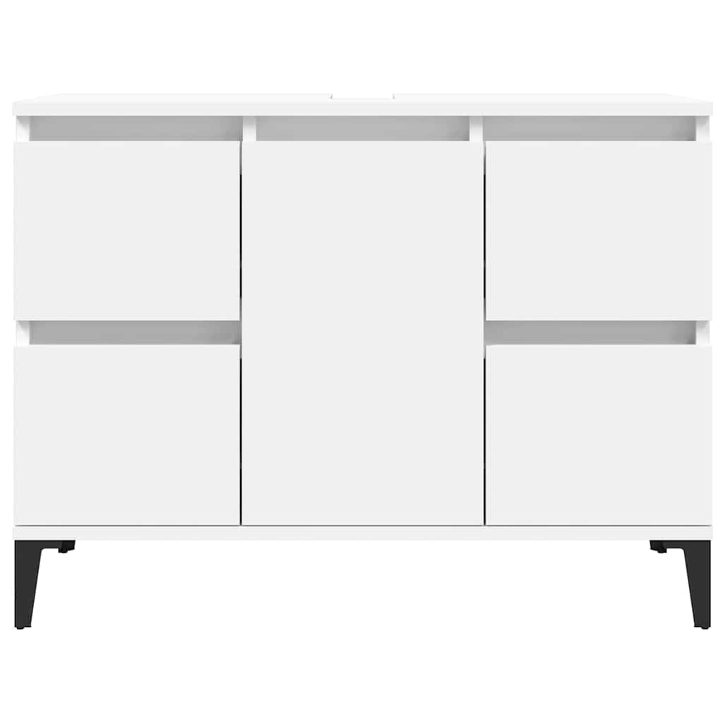 Sink Cabinet 80x33x60 cm Engineered Wood White