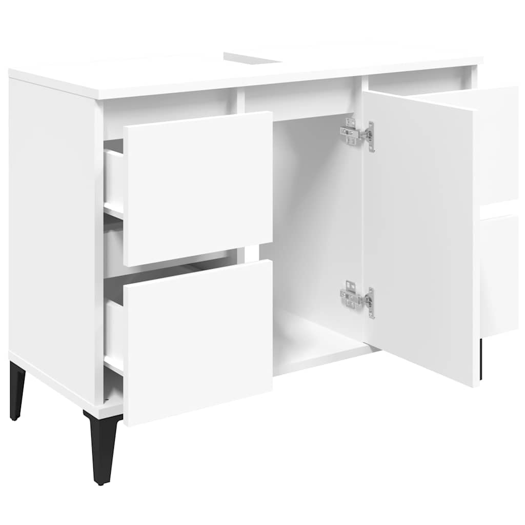 Sink Cabinet 80x33x60 cm Engineered Wood White