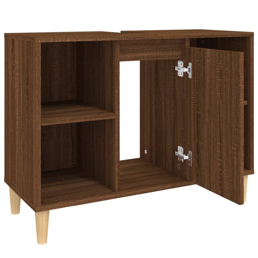 vidaXL Sink Cabinet Brown Oak 80x33x60 cm Engineered Wood