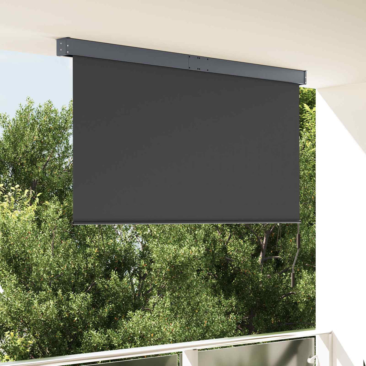 Roller Blind Fabric and Aluminum 180 x 250 cm Anthracite