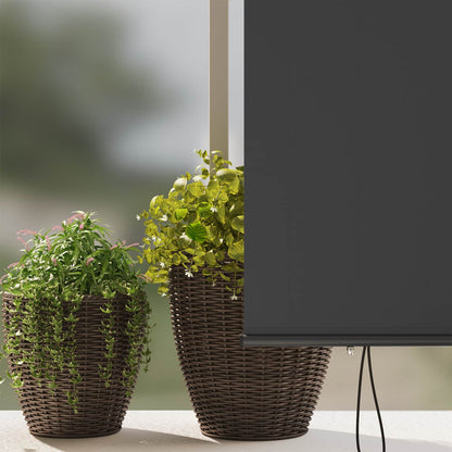 Roller Blind Fabric and Aluminum 180 x 250 cm Anthracite
