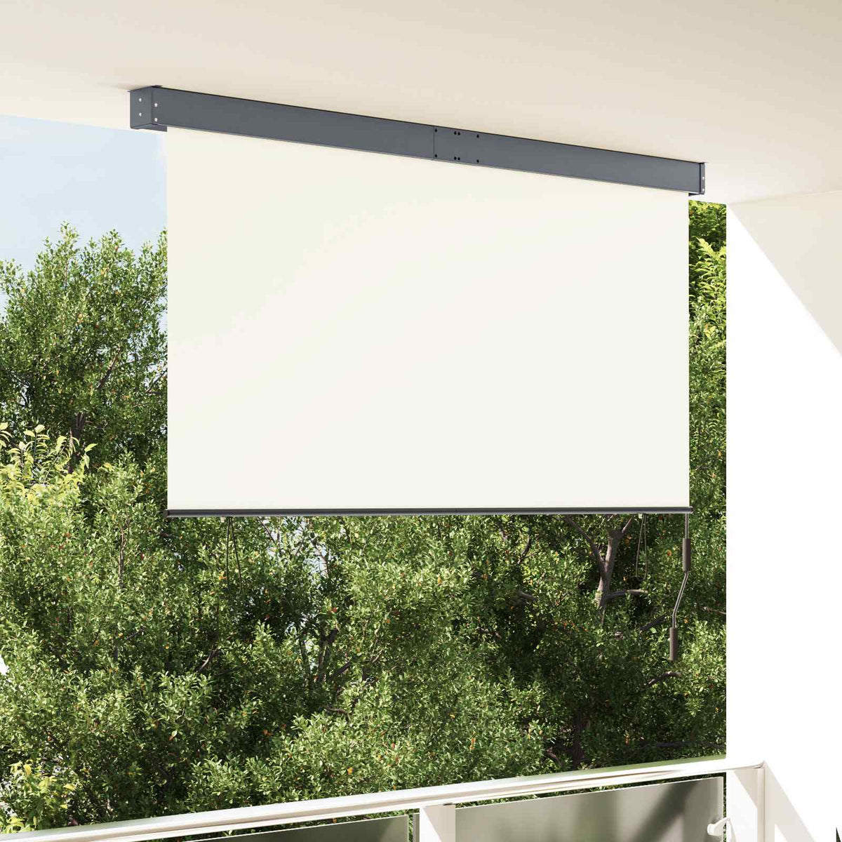 Roller Blind Fabric and Aluminum 180 x 250 cm Cream
