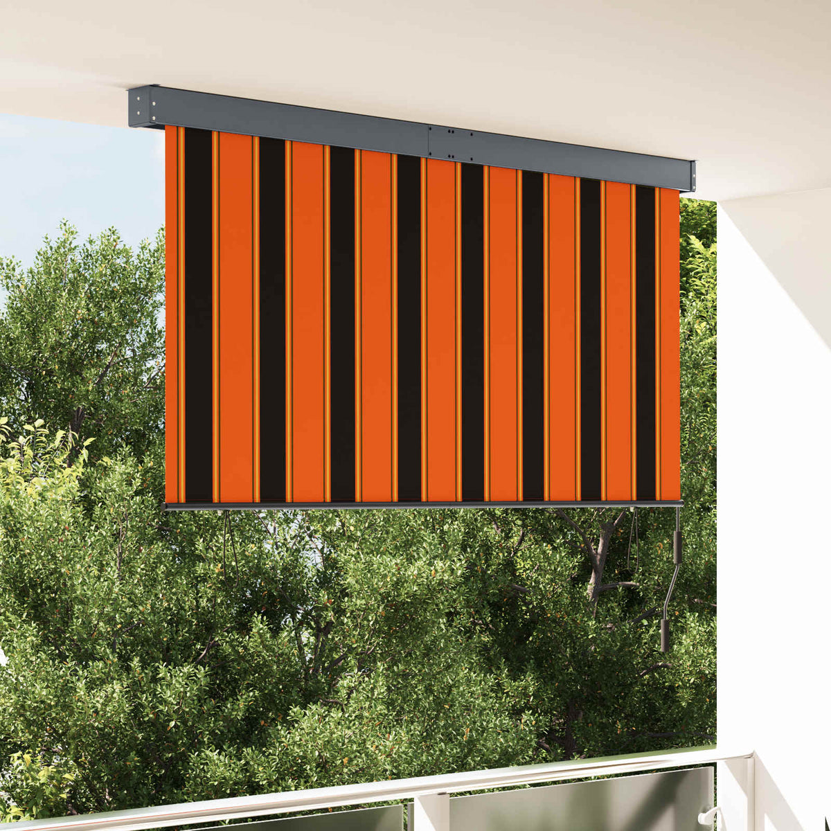 Roller Blind Fabric and Aluminum 180 x 250 cm Orange and brown