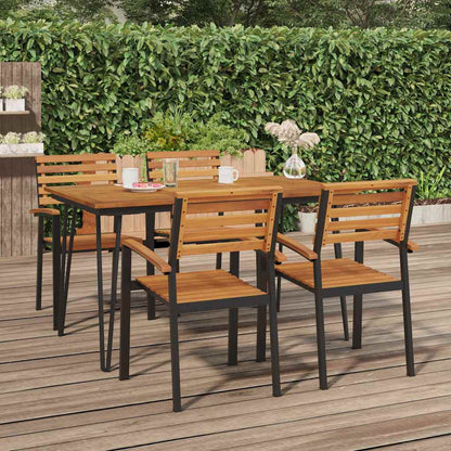 Garden Table with Hairpin Legs Solid Wood Acacia 140 cm 80 cm