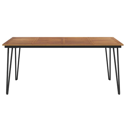 Garden Table with Hairpin Legs Solid Wood Acacia 180 cm 90 cm