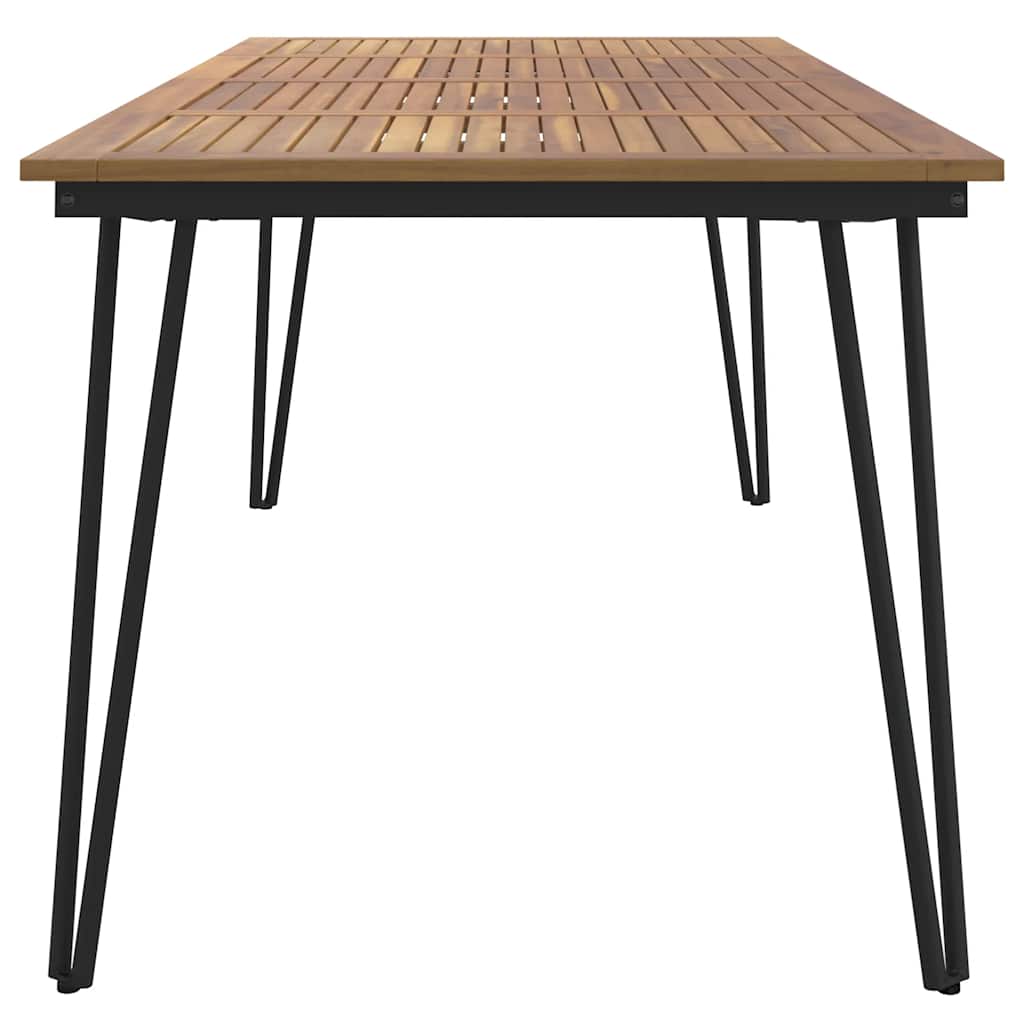 Garden Table with Hairpin Legs Solid Wood Acacia 180 cm 90 cm