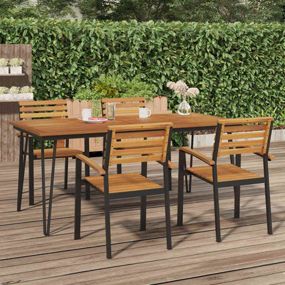 Garden Table with Hairpin Legs Solid Wood Acacia 180 cm 90 cm