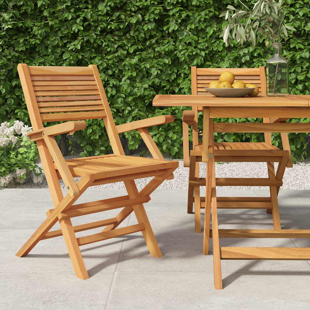 Folding Chairs 47x62x90 cm Solid Wood Teak With armrest 2