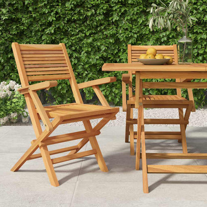 Folding Chairs 47x62x90 cm Solid Wood Teak With armrest 2