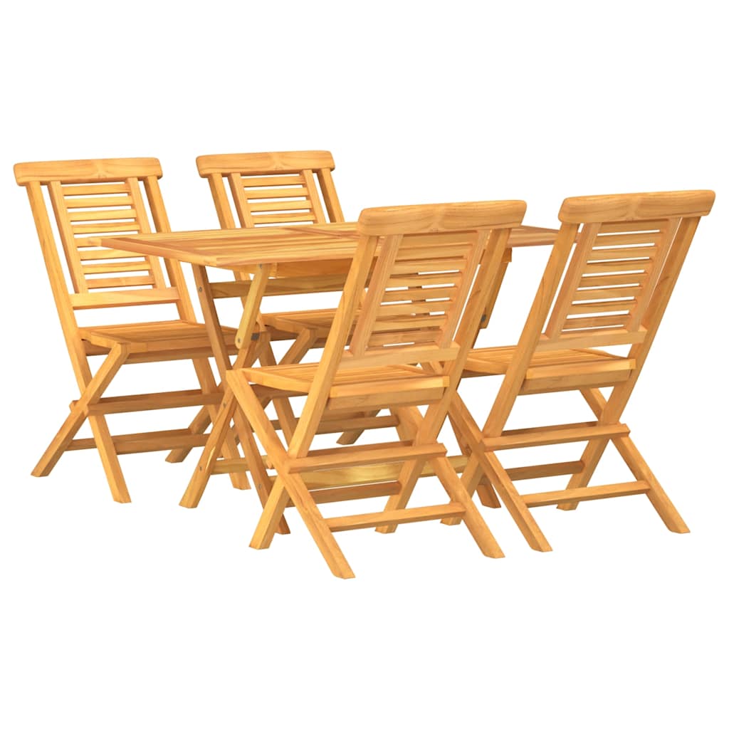 vidaXL 5 Piece Garden Dining Set Solid Wood Teak 2