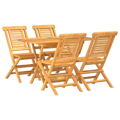 vidaXL 5 Piece Garden Dining Set Solid Wood Teak 2