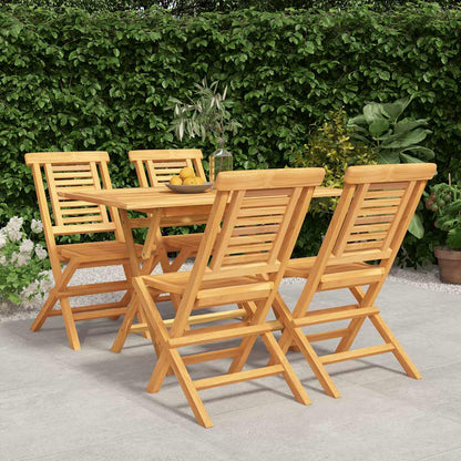 vidaXL 5 Piece Garden Dining Set Solid Wood Teak 1