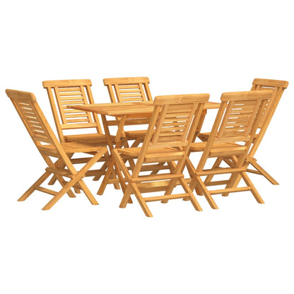 vidaXL 7 Piece Garden Dining Set Solid Wood Teak 2