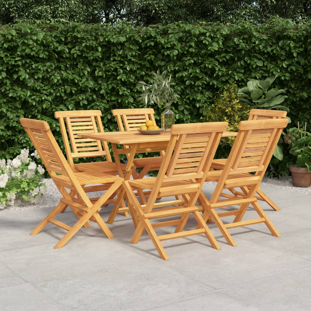 vidaXL 7 Piece Garden Dining Set Solid Wood Teak 1