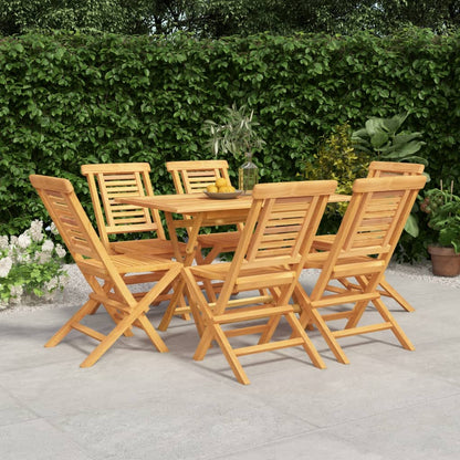 vidaXL 7 Piece Garden Dining Set Solid Wood Teak 1