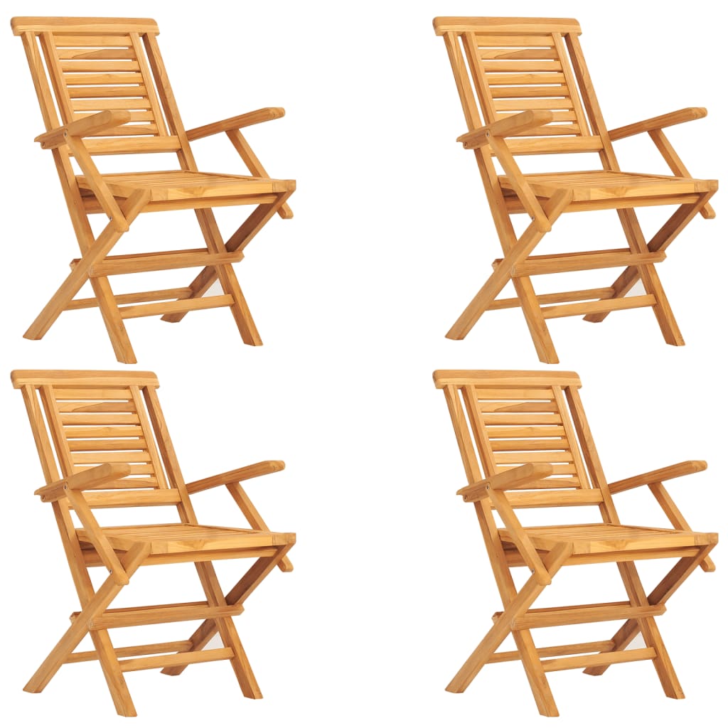 vidaXL 5 Piece Garden Dining Set Solid Wood Teak 3