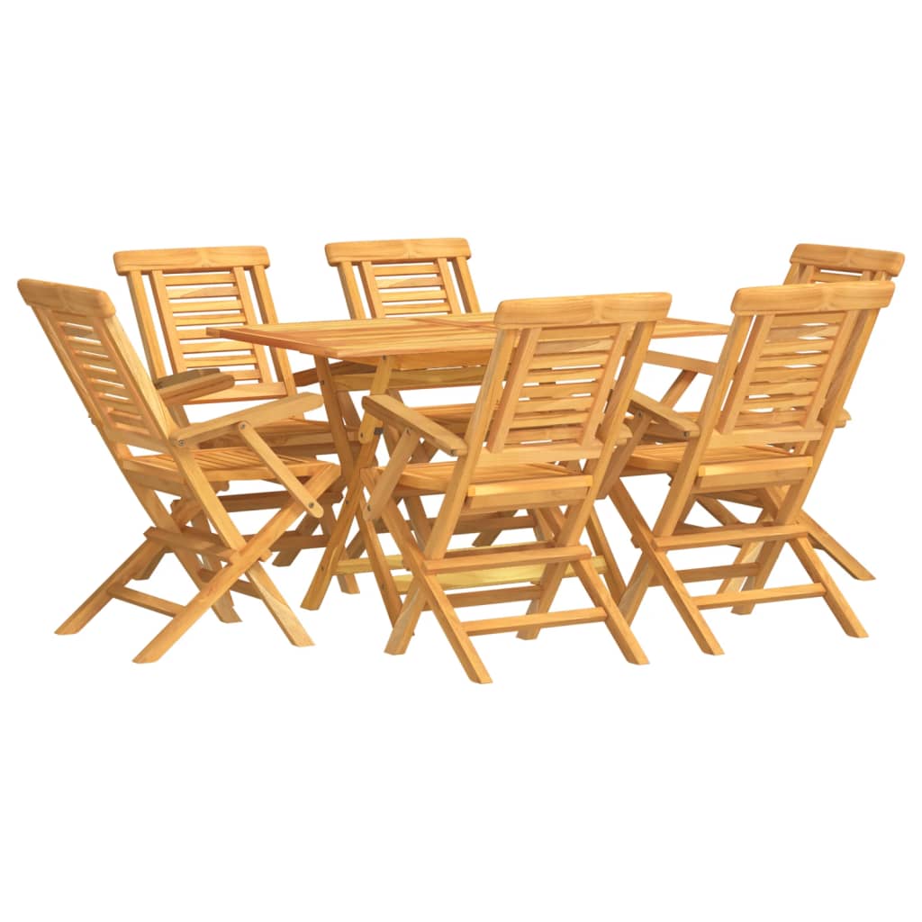 vidaXL 7 Piece Garden Dining Set Solid Wood Teak 2