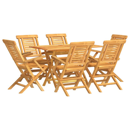 vidaXL 7 Piece Garden Dining Set Solid Wood Teak 2