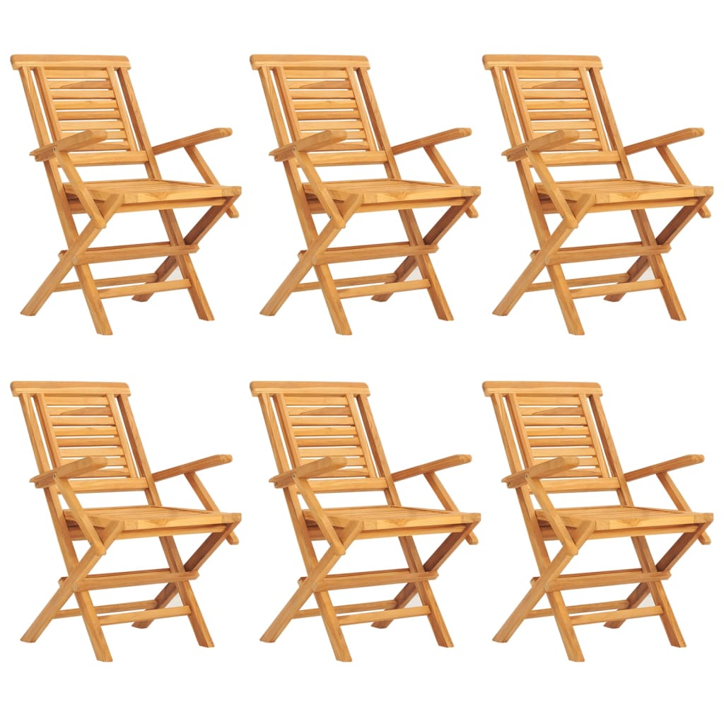 vidaXL 7 Piece Garden Dining Set Solid Wood Teak 3
