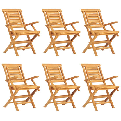 vidaXL 7 Piece Garden Dining Set Solid Wood Teak 3