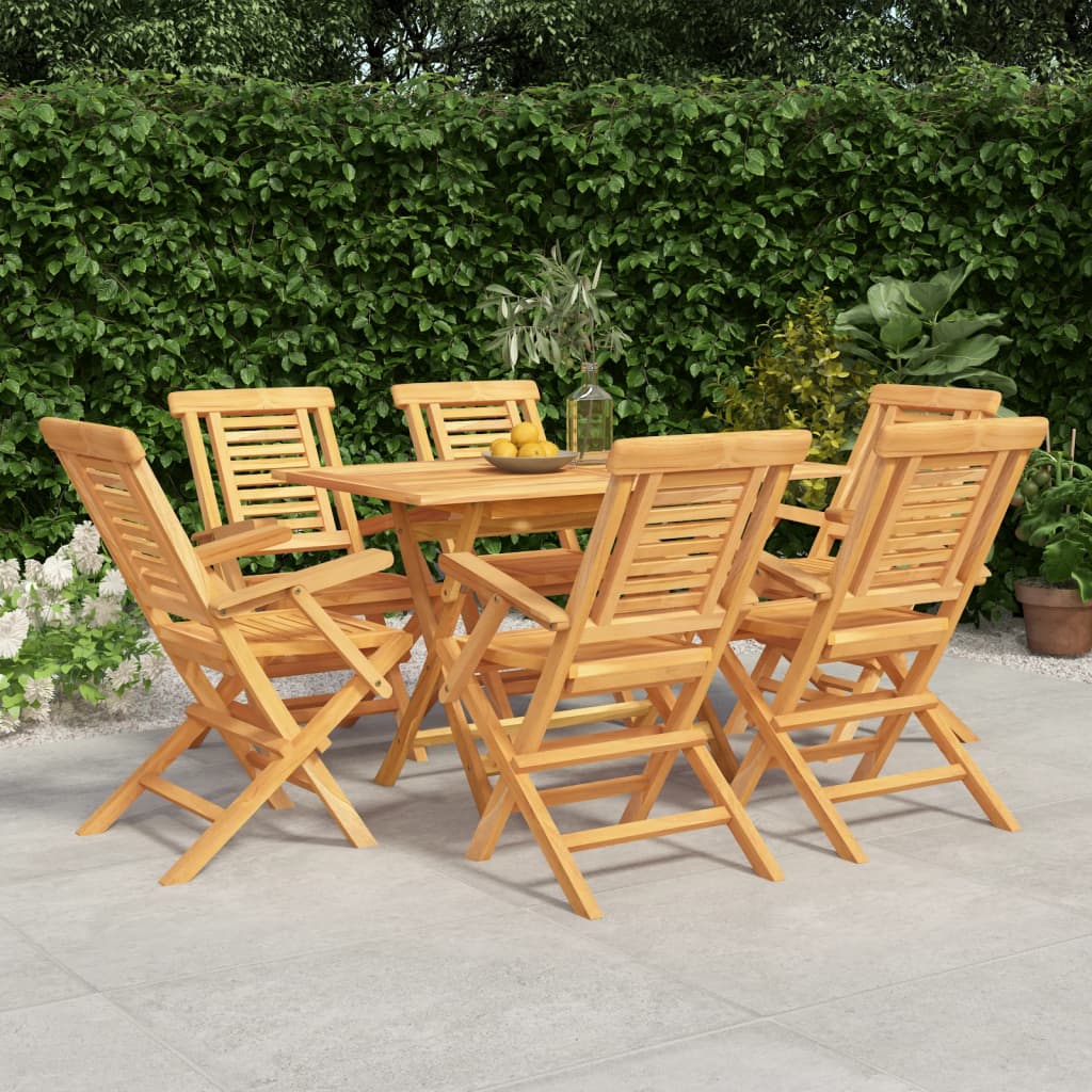 vidaXL 7 Piece Garden Dining Set Solid Wood Teak 1