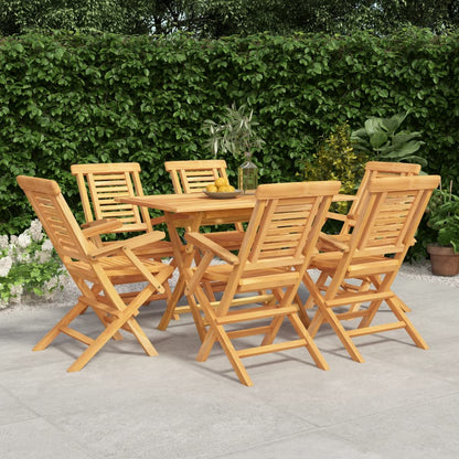 vidaXL 7 Piece Garden Dining Set Solid Wood Teak 1
