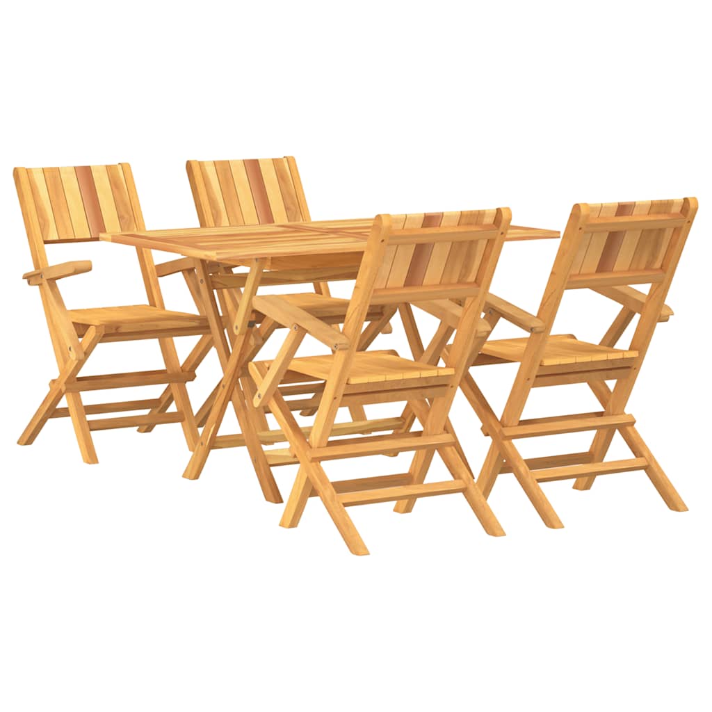 vidaXL 5 Piece Garden Dining Set Solid Wood Teak 2
