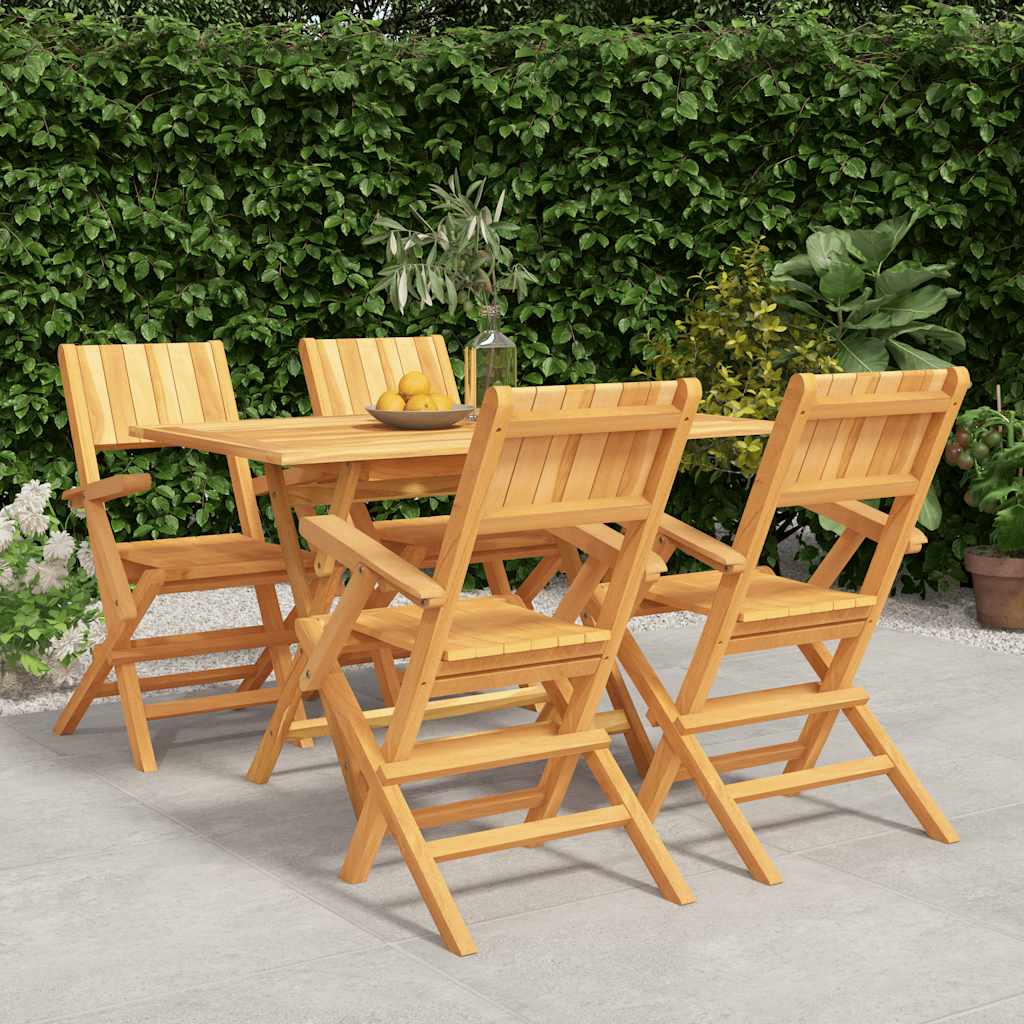 vidaXL 5 Piece Garden Dining Set Solid Wood Teak 1