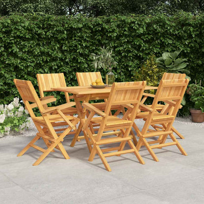 vidaXL 7 Piece Garden Dining Set Solid Wood Teak 1