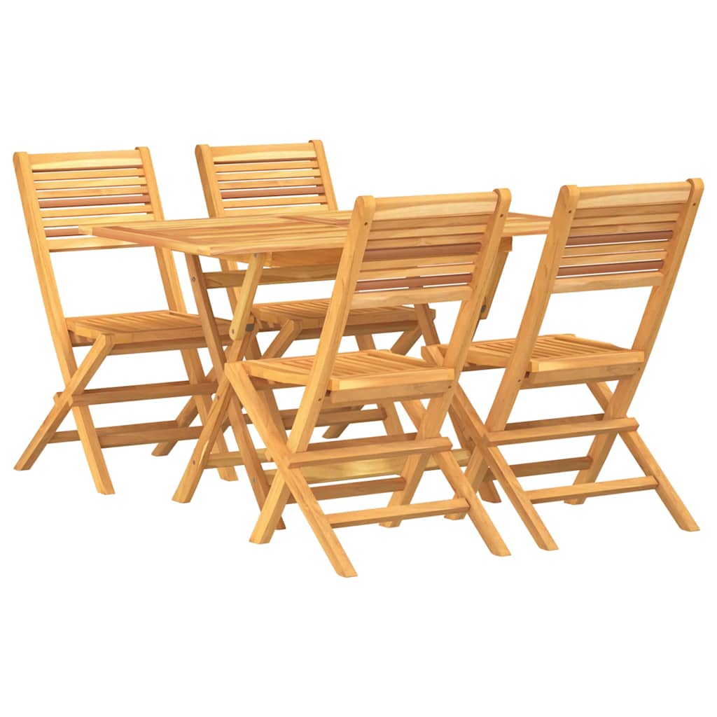 vidaXL 5 Piece Garden Dining Set Solid Wood Teak 2