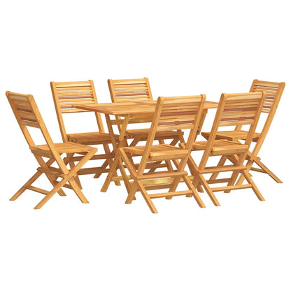 vidaXL 7 Piece Garden Dining Set Solid Wood Teak 2