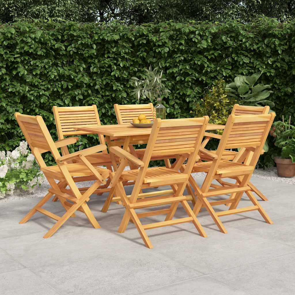 vidaXL 7 Piece Garden Dining Set Solid Wood Teak 1