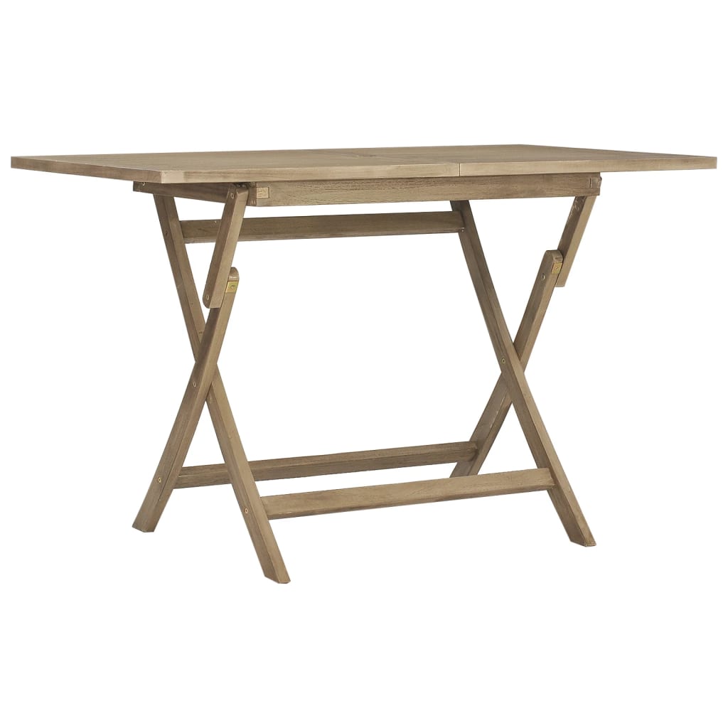 vidaXL 7 Piece Garden Dining Set Grey Solid Wood Teak 6