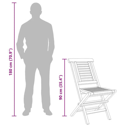 vidaXL Folding Chairs 8 pcs 47x63x90 cm Solid Wood Teak 6