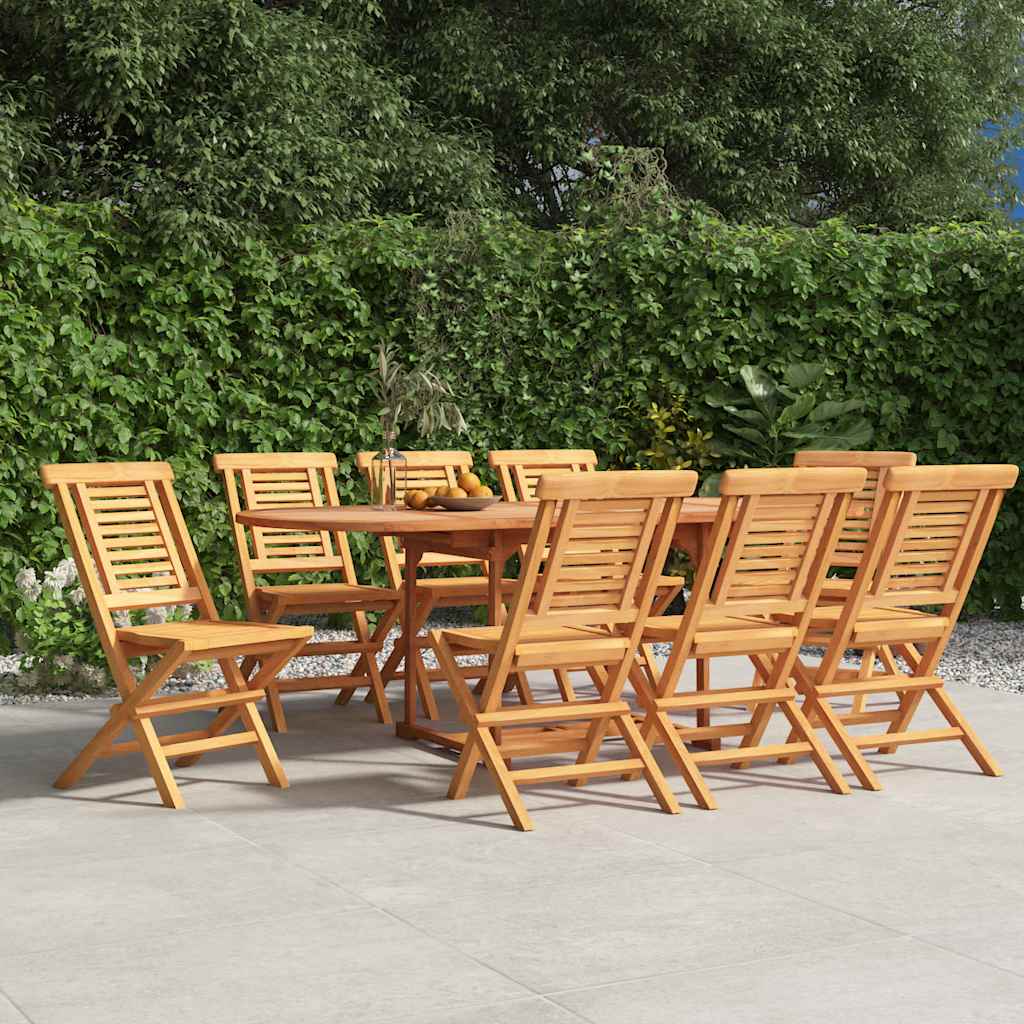 vidaXL Folding Chairs 8 pcs 47x63x90 cm Solid Wood Teak 1