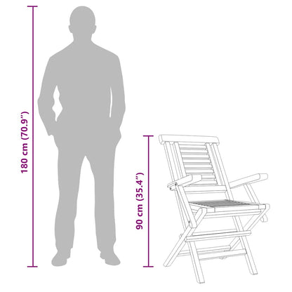 vidaXL Folding Chairs 6 pcs 56x63x90 cm Solid Wood Teak 6