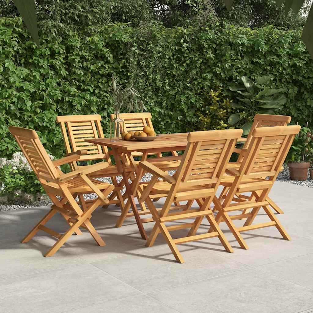 vidaXL Folding Chairs 6 pcs 56x63x90 cm Solid Wood Teak 1